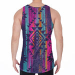 Native Tribal Aztec Pattern Print Men's Velvet Tank Top