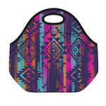 Native Tribal Aztec Pattern Print Neoprene Lunch Bag