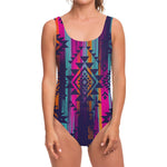 Native Tribal Aztec Pattern Print One Piece Swimsuit