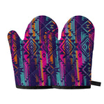 Native Tribal Aztec Pattern Print Oven Mitts