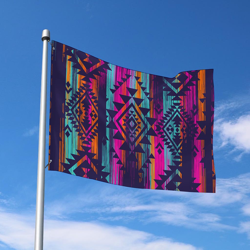 Native Tribal Aztec Pattern Print Polyester Flag