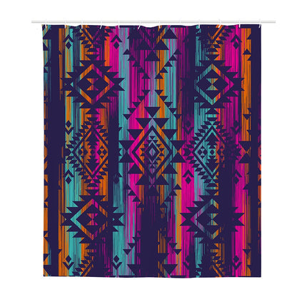Native Tribal Aztec Pattern Print Polyester Shower Curtain