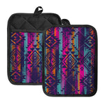 Native Tribal Aztec Pattern Print Pot Holders With Pocket