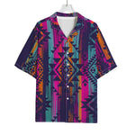 Native Tribal Aztec Pattern Print Rayon Hawaiian Shirt