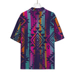 Native Tribal Aztec Pattern Print Rayon Hawaiian Shirt