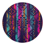 Native Tribal Aztec Pattern Print Round Blanket