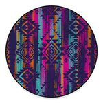 Native Tribal Aztec Pattern Print Round Floor Mat