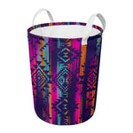 Native Tribal Aztec Pattern Print Round Laundry Basket