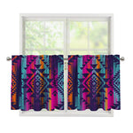 Native Tribal Aztec Pattern Print Tier Curtains