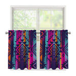 Native Tribal Aztec Pattern Print Tier Curtains