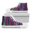 Native Tribal Aztec Pattern Print White High Top Sneakers