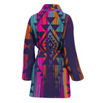 Native Tribal Aztec Pattern Print Women's Bathrobe