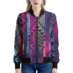 Native Tribal Aztec Pattern Print Women's Bomber Jacket