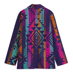 Native Tribal Aztec Pattern Print Women's Cotton Blazer