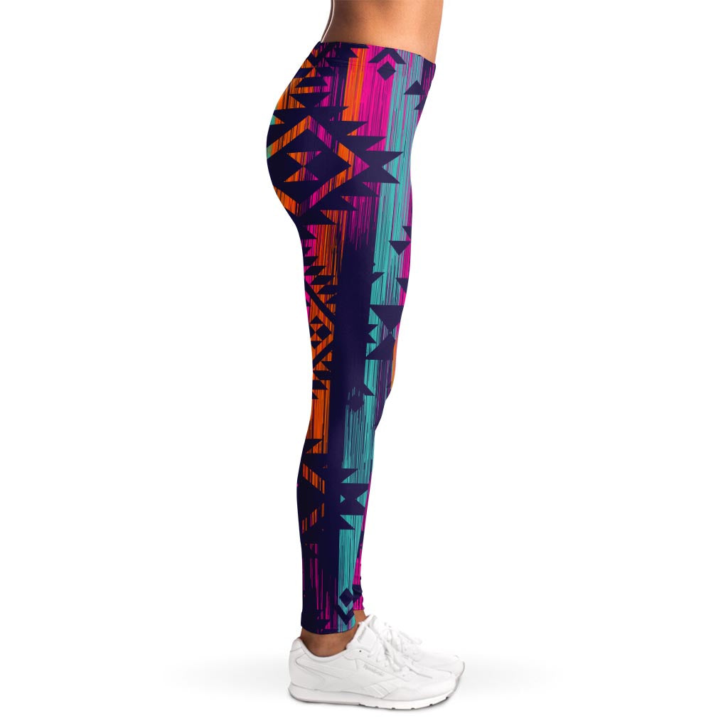 Native Tribal Aztec Pattern Print Women's Leggings