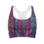 Native Tribal Aztec Pattern Print Women's Sports Bra