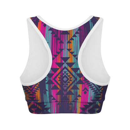 Native Tribal Aztec Pattern Print Women's Sports Bra