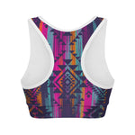 Native Tribal Aztec Pattern Print Women's Sports Bra