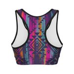 Native Tribal Aztec Pattern Print Women's Sports Bra