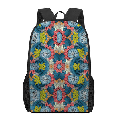 Native Tribal Bohemian Pattern Print 17 Inch Backpack