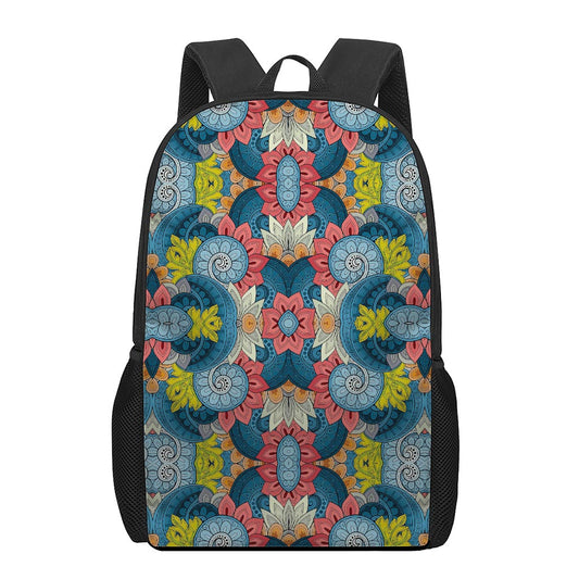 Native Tribal Bohemian Pattern Print 17 Inch Backpack