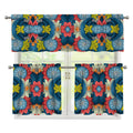 Native Tribal Bohemian Pattern Print 3 Piece Kitchen Curtains