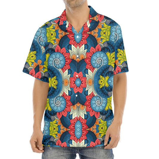 Native Tribal Bohemian Pattern Print Aloha Shirt