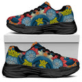 Native Tribal Bohemian Pattern Print Black Chunky Shoes