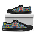 Native Tribal Bohemian Pattern Print Black Low Top Sneakers
