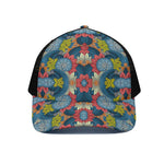 Native Tribal Bohemian Pattern Print Black Mesh Trucker Cap