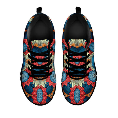 Native Tribal Bohemian Pattern Print Black Running Shoes