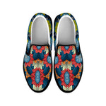 Native Tribal Bohemian Pattern Print Black Slip On Sneakers
