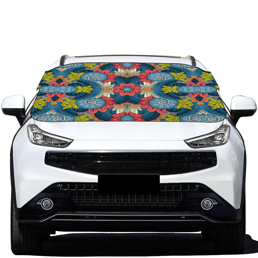 Native Tribal Bohemian Pattern Print Car Windshield Snow Cover