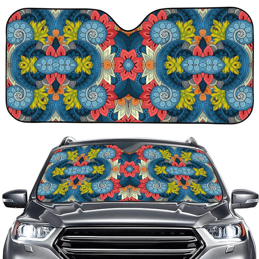 Native Tribal Bohemian Pattern Print Car Windshield Sun Shade