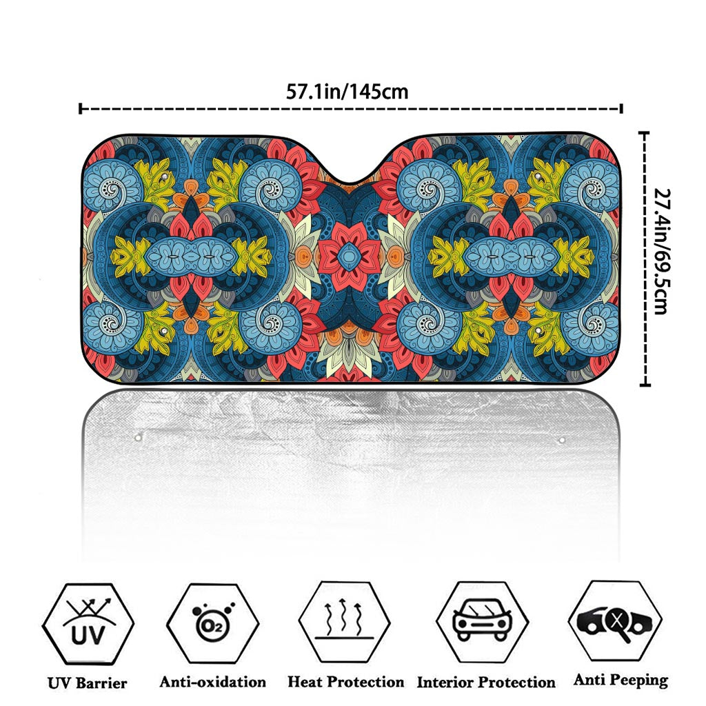 Native Tribal Bohemian Pattern Print Car Windshield Sun Shade