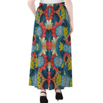 Native Tribal Bohemian Pattern Print Chiffon Maxi Skirt