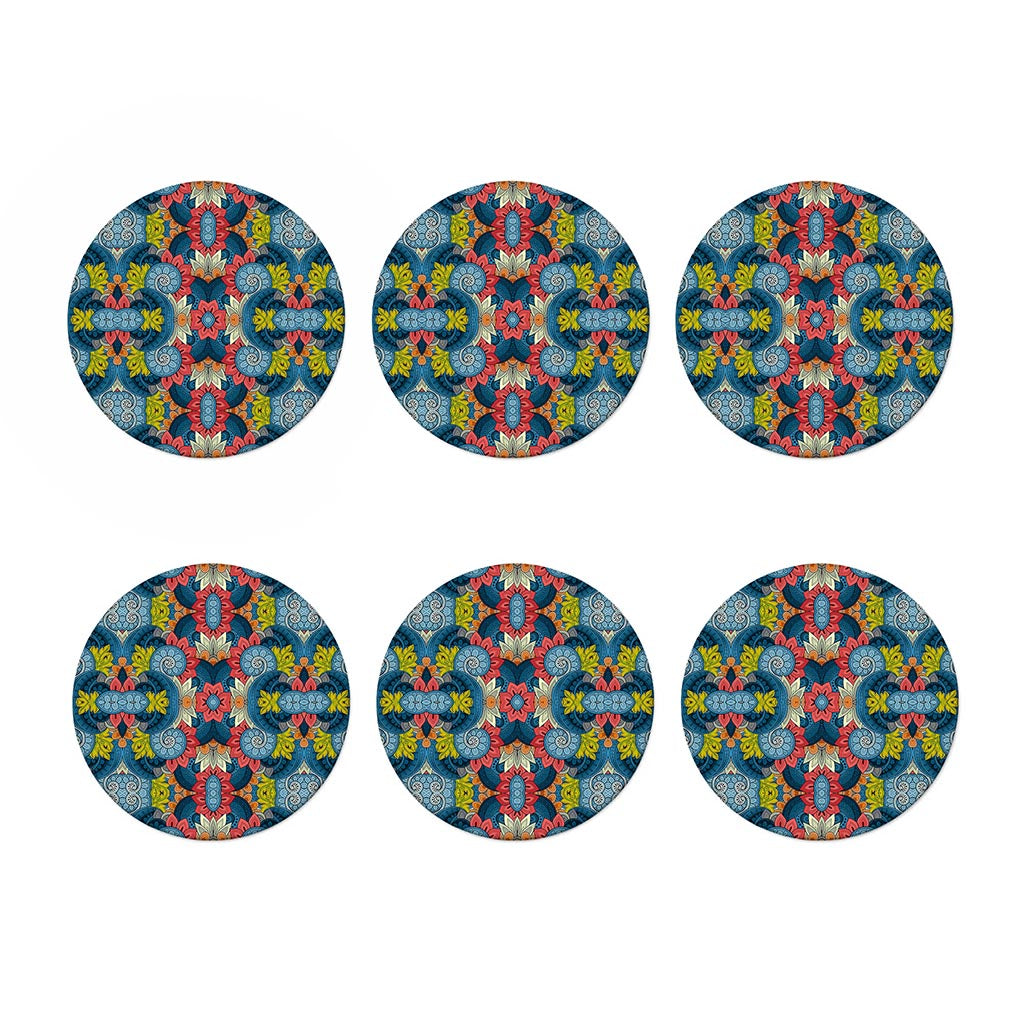 Native Tribal Bohemian Pattern Print Coaster Set