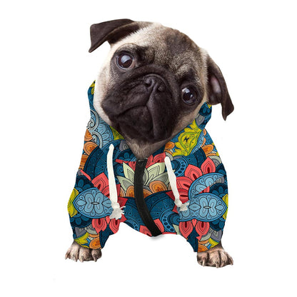 Native Tribal Bohemian Pattern Print Dog Zip Up Hoodie
