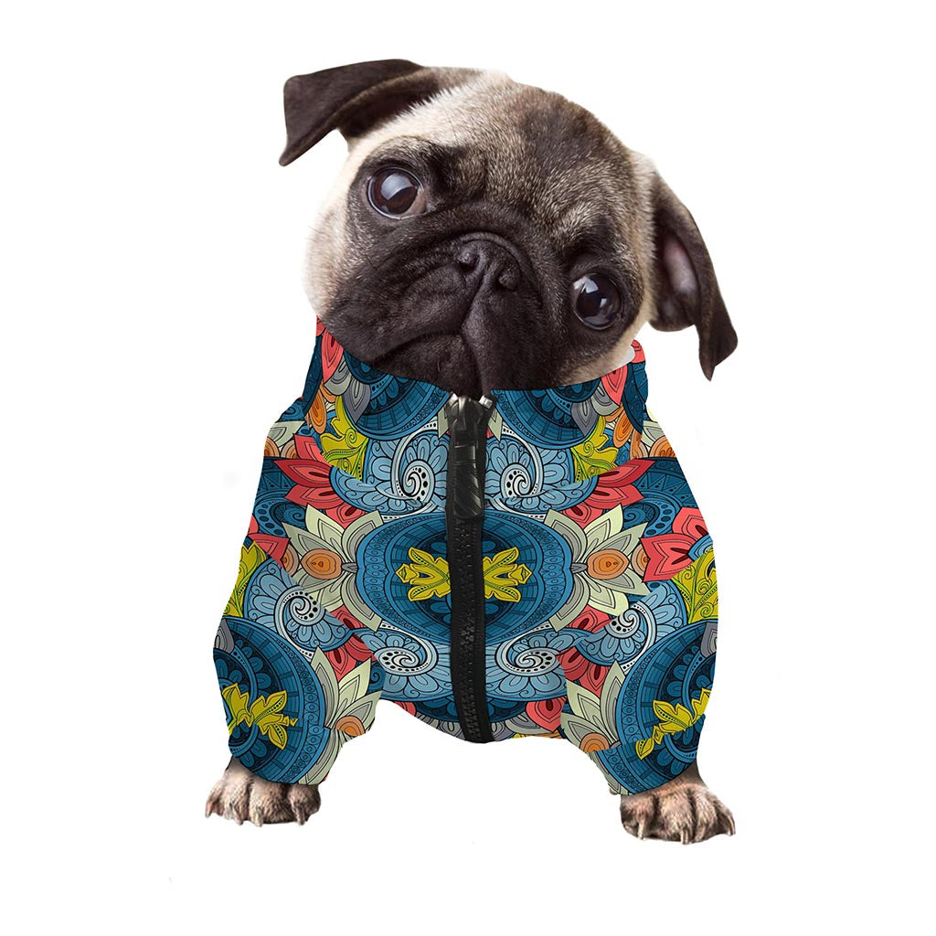 Native Tribal Bohemian Pattern Print Dog Zip Up Jacket