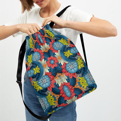 Native Tribal Bohemian Pattern Print Drawstring Backpack