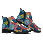 Native Tribal Bohemian Pattern Print Flat Ankle Boots