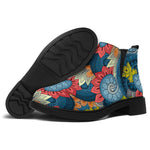 Native Tribal Bohemian Pattern Print Flat Ankle Boots