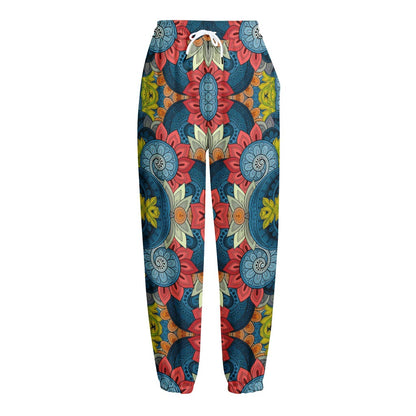 Native Tribal Bohemian Pattern Print Fleece Lined Knit Pants