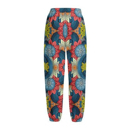 Native Tribal Bohemian Pattern Print Fleece Lined Knit Pants