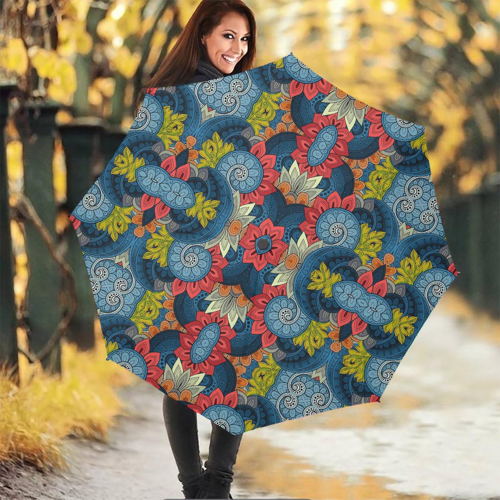 Native Tribal Bohemian Pattern Print Foldable Umbrella