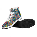 Native Tribal Bohemian Pattern Print High Top Leather Sneakers