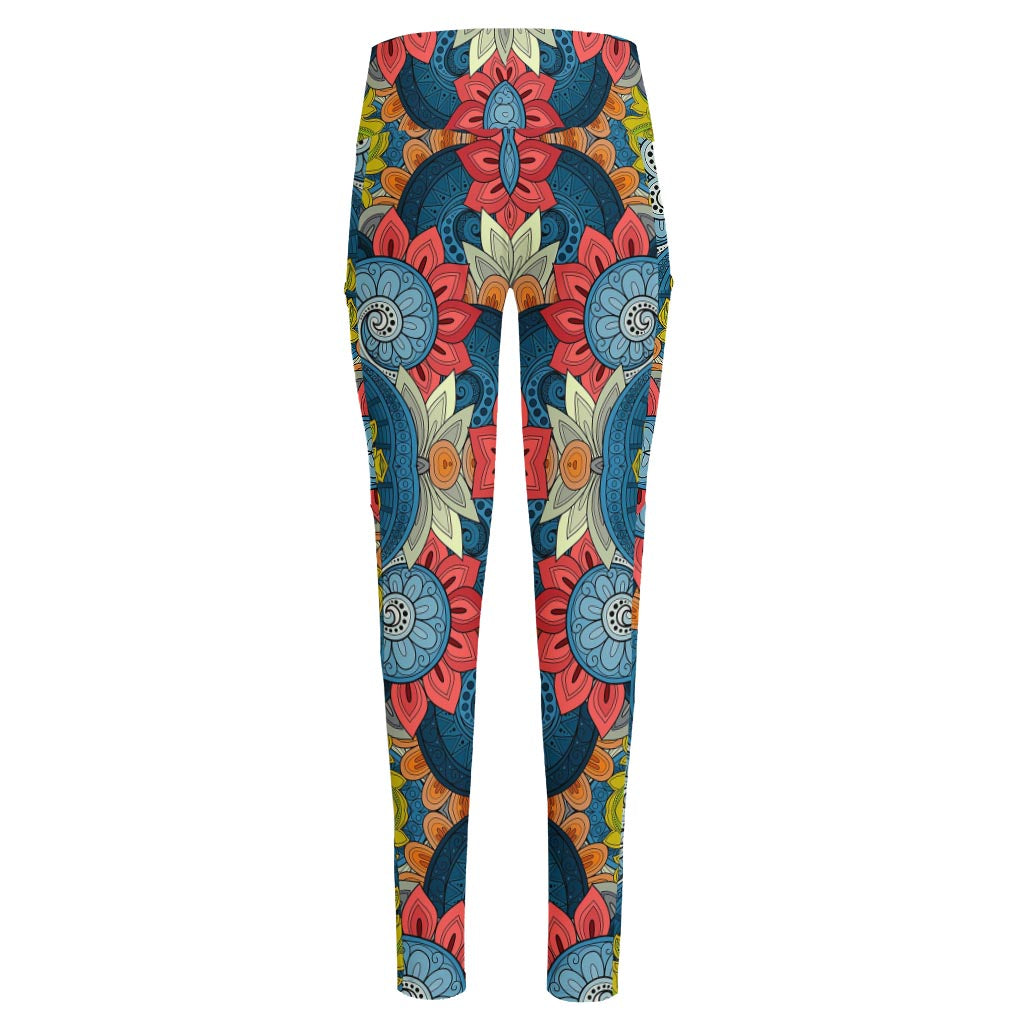 Native Tribal Bohemian Pattern Print High-Waisted Pocket Leggings