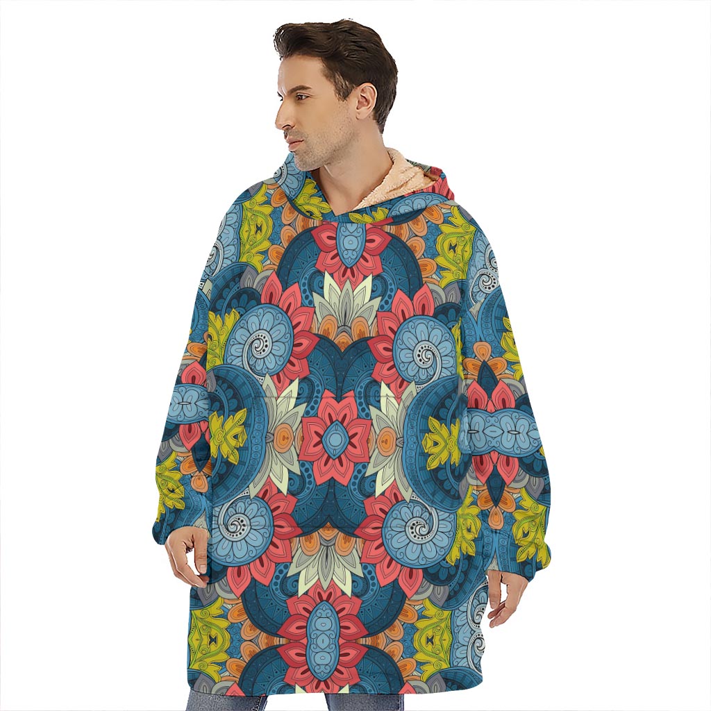 Native Tribal Bohemian Pattern Print Hoodie Blanket