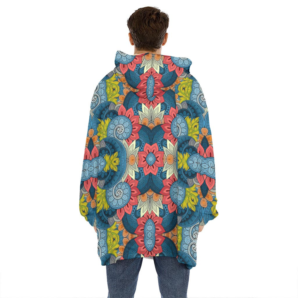 Native Tribal Bohemian Pattern Print Hoodie Blanket