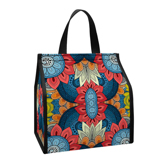 Native Tribal Bohemian Pattern Print Insulated Lunch Tote